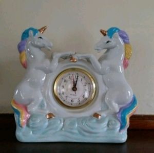 Vintage - Never Used - Rare Double Unicorn Clock